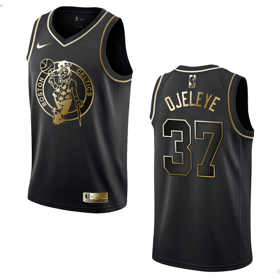 Men's Boston Celtics Semi Ojeleye #37 Black Golden Edition Jersey 2401RJUA